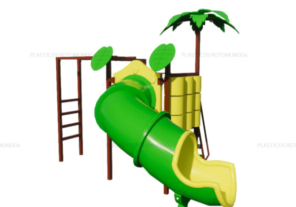 mangrullo infantil de plastico resistente instalado en espacio recreativo para ninos, fabricado por plasticos rotomundo